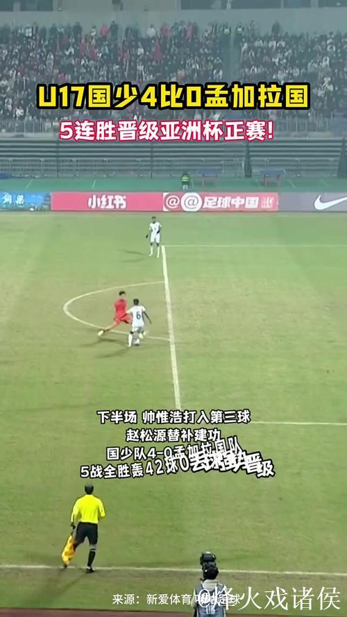 国少4-0大胜孟加拉国,5连胜强势晋级U17亚洲杯正赛 国少4-0大胜孟加拉国,5连胜强势晋级U17亚洲杯正赛